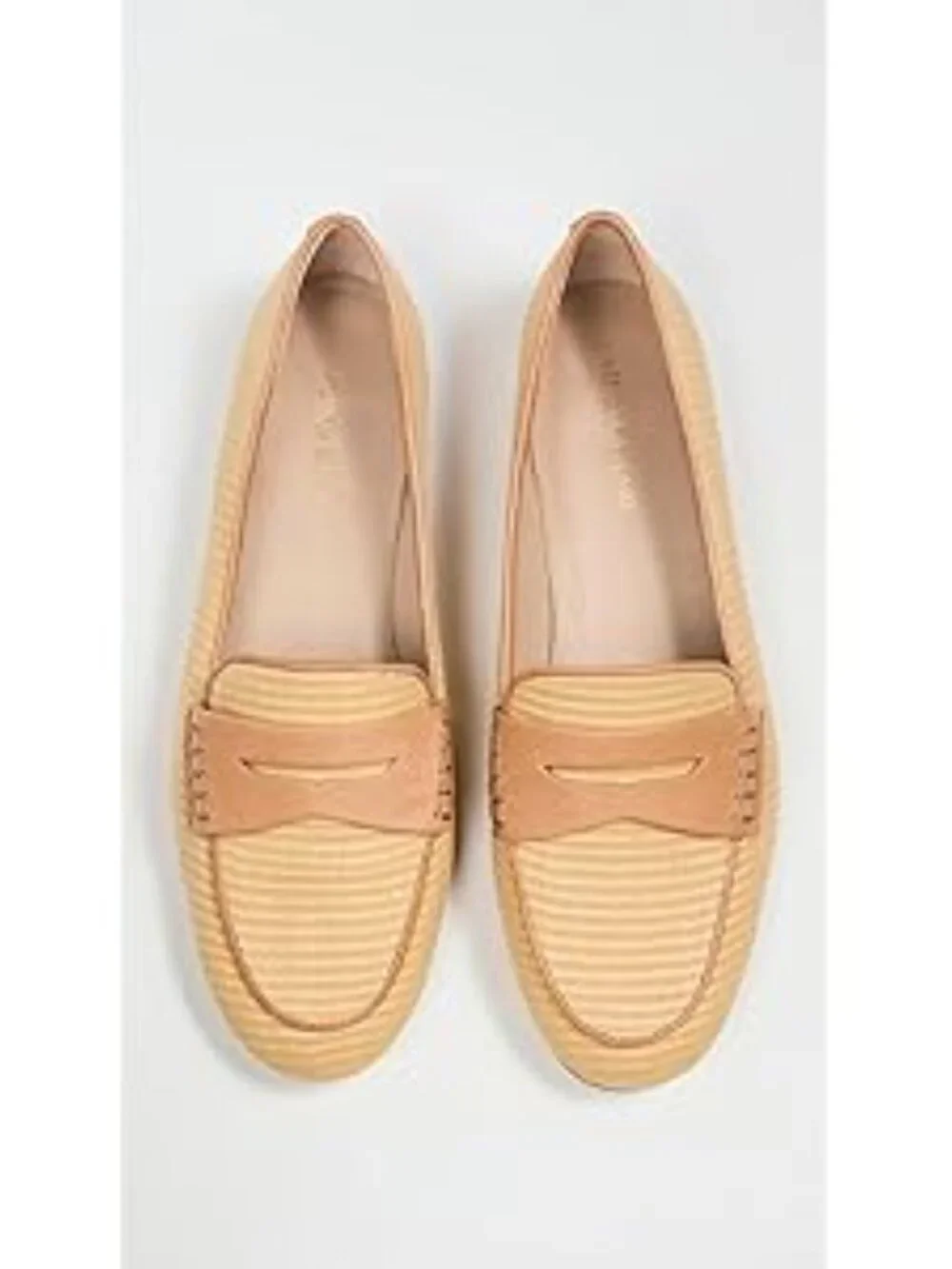 Veronica Beard Tan Raffia Penny Loafers Size 9